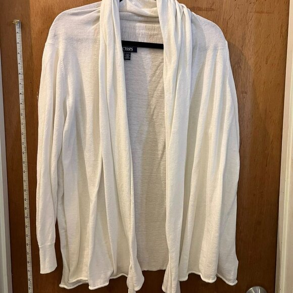 🐻Size 3X - Chaps - Long Sleeve Off-White Sweater Wrap - Picture 1 of 5